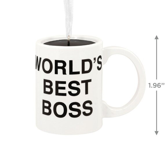 Hallmark Ornaments The Office Worlds Best Boss Coffee Mug Dunder Mifflin Inc - Picture 9 of 10